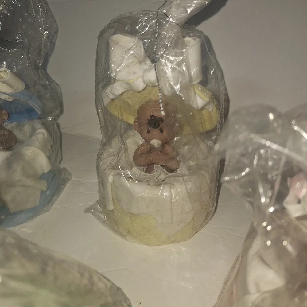 Cold porcelain baby in a box cake topper